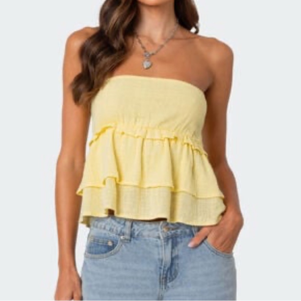 Edikted Yellow Tube Top size Medium